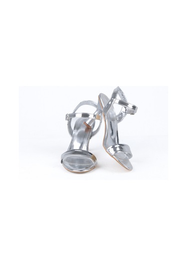 Ayakkabımood Cc 7 Cm Gümüş Ayna Tek Bant Bayan Ayakkabı Gümüş