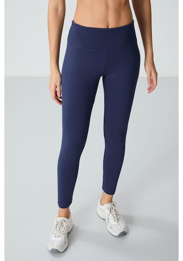 Tommy Life İndigo Yüksek Bel Termal Slim Fit Dar Paça Kadın Tayt - 94577 İndigo