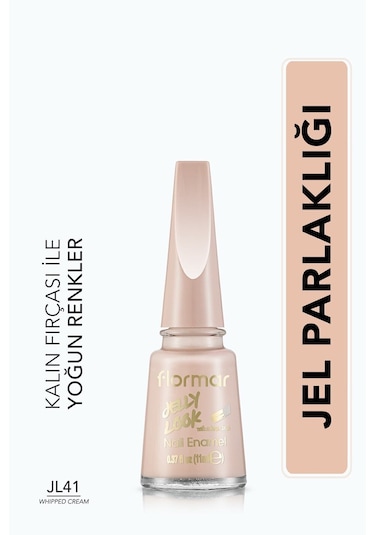 Flormar Jel Görünümlü Parlak Oje (Açık Nude) - Jelly Look Nail Enamel - JL41 WHIPPED CREAM - 8690604497713