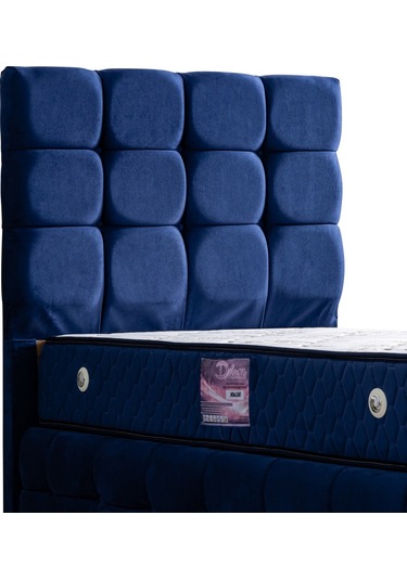 Setaymobilya Baza, Duke Lux Lacivert Tek Kişilik Baza+Başlık + Ortopedik Yatak