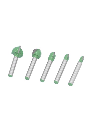 Lemestar Tungsten Çelik Cnc Ahşap Kesici Aleti Seti - 5 Adet Yuvarlak Uçlu Freze, Titresimssiz Ve Keskin, Dekoratif Oluk/kanavarma İşlemleri İçin