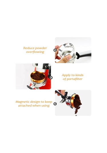 Jeemson Stainless Steel Magnetik Espresso Dosing Funnel 53mm Siyah - Tam Dozaj Ve Toz Kaybını Önleyen Kahve Toz Toplayıcı Diğer