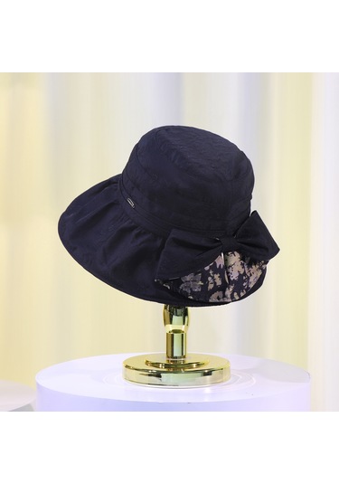 Yaz Tencel Güneşlik Güneş Koruyucu Balıkçı Şapkası Siyah