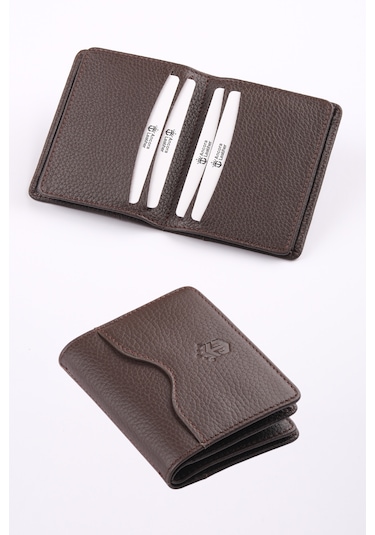 Ancora Leather Hakiki Deri Kartlık-26207 Kahve