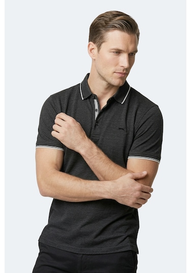 Slazenger Zeru Erkek Polo Yaka Siyah Tişört