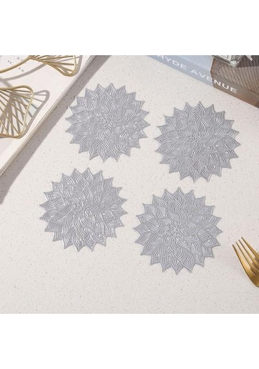 Altın Coaster Temizlemesi Kolay Yemek Masası Koruyucu Ped Isıya Dayanıklı Çiçek Şekli Fincan Mat Ev Mutfak İçin Altın