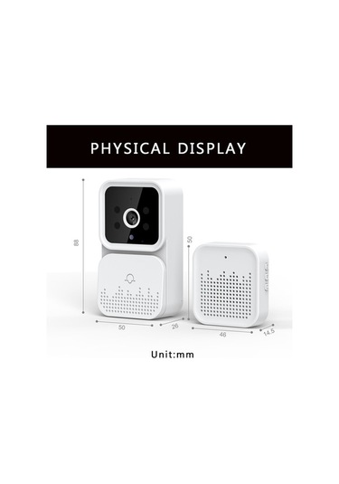 Fortunelane Tuya S6 Kablosuz Görüntülü Kapı Zili - Hd Kamera, Gece Görüş, Wifi Konuşma, Bulut Kayıt Beyaz