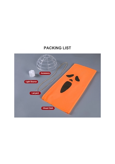 Mufunye Halloween Dekorasyon Led Işıkli Beyaz Büyük Çığlık Yüzü Perde Fantom Avize Odalar İçin Stüdyo Atmosferi Beyaz