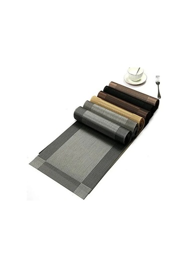 Suofeng 6 Adet Yıkama Uygun Kaymaz Pvc Yemek Masası Üstlüğü Seti - Açık Gümüş Rengi Isı Dayanıklı, Leke Koruyucu Açık Gümüş