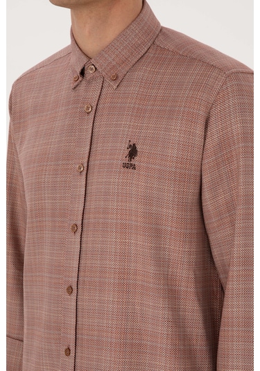 U.s. Polo Assn. Erkek Bakır Gömlek Desenli 50316640-vr182 Bakır