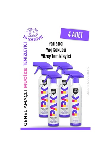 Selsil Pak 4 'lü 500 Ml Mucize Köpük Temizleyici Sprey Yağ Sökücü, Parlatıcı