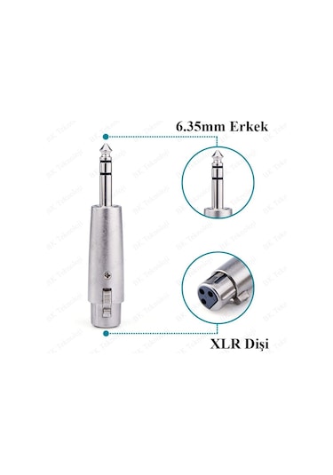 3-Pin Xlr Dişi To 6.35Mm Stereo Erkek Ses Kablosu Mikrofon Adaptö