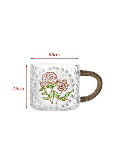 Suntek Cam Bardak Dekor Yaratıcı Hafif El Su-bardağı-gül Gül
