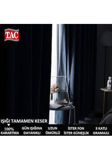 Taç Blackout %100 Karartma Güneşlik Fon Perde 21 Renk