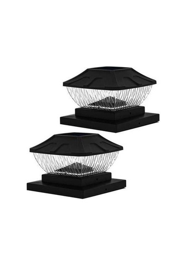 Opulentliving Güneş Enerjili Bahçe Aydınlatma - Ip65 Su Geçirmez 6x6 Sütun Lamba, 600mah Pil Siyah Siyah