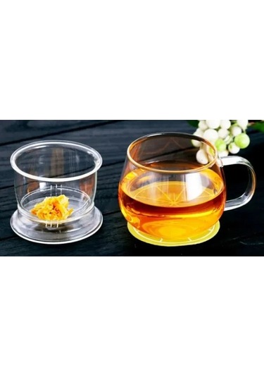 Besthome1 Çay Fincanı 300ml, Cam, Saf Tat, Kapağı İle Şeffaf