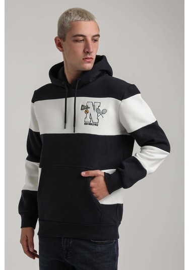 Kapüşonlu Lacivert Slim Fit Full-zip Sweatshirt 24fwm64077 Lacivert