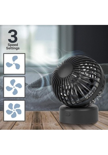 Masaüstü Fanı 3 Hız Ayarlı Mini Usb Fanı Ofis Için Ideal 1233 Siyah