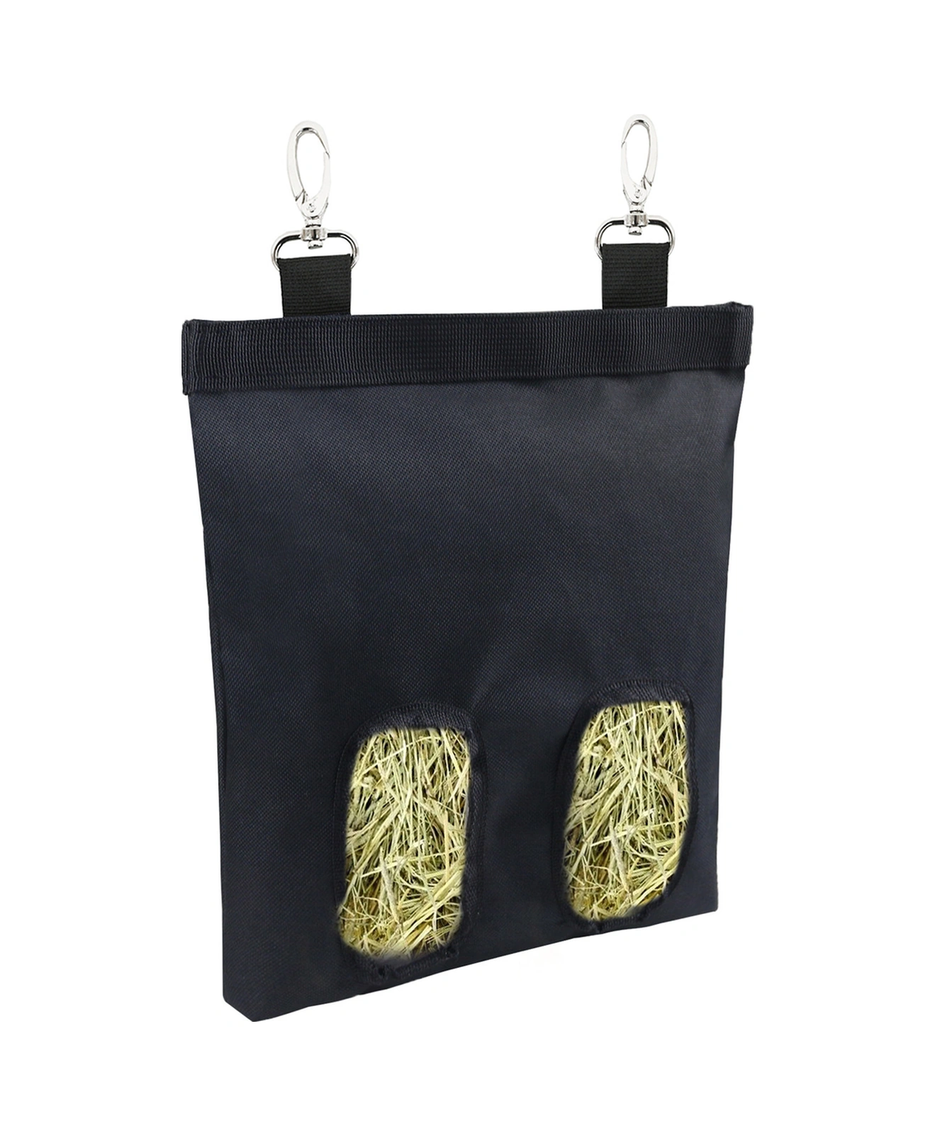 Geeroyoo Küçük Hayvanlar İçin Oksford Kumaş Yem Makyası - Tavşan, Gine Pig, Chinchilla İçin Asılı Oto Yemleme Torbası - Taşınabilir Askı Kemerli Siyah 600d Dayanıklı