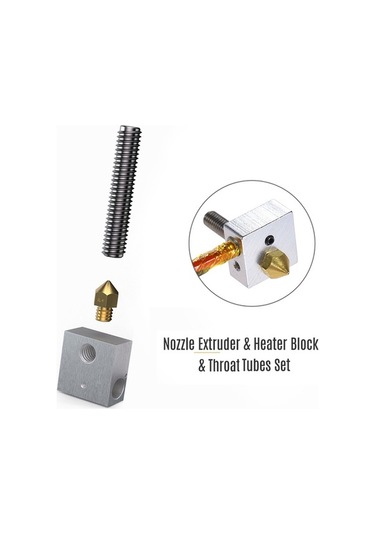 Pazly Takım Pirinç Nozul Ekstruder Baskı Kafası 0.4mm Gümüş Renk 5 Adet