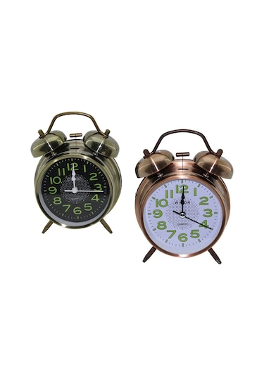 Büyük Masa Çalar Saat Büyük Fosforlu Rakamlar Çap: 10cm 5332