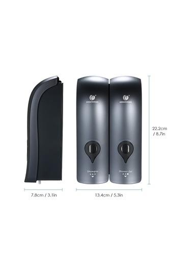 Chuangdıan Sabunluk 300 Ml 2 Duvara Monte Çift Kafa Manuel,gri Diğer