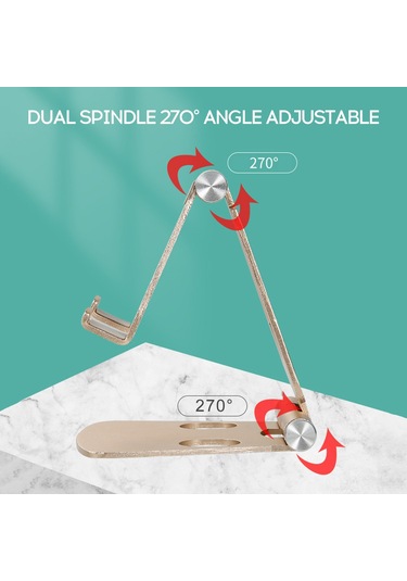 Singree Çift Katlanır Alüminyum Telefon Askısı - 270 Ayarlanabilir, Kaymaz Tabanlı