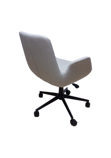 Bilgisayar Sandalyesi Büro Koltuğu Döküm Süngerli Krem Keten Kuma