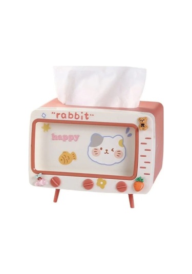 Createtech Beyaz-kore İns Yaratıcı Sevimli Kız Kalp Sevimli Tv Modeli Cep Telefonu Standı Masaüstü Çekmece Kağıt Havlu Kutusu Doku Kutuları Peçete Tutucu Beyaz