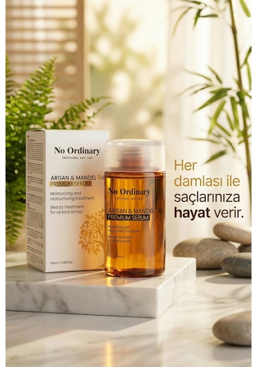 Premium Argan & Mandel Içerikli Doğal Saç Bakım Yağı & Serum 100ml