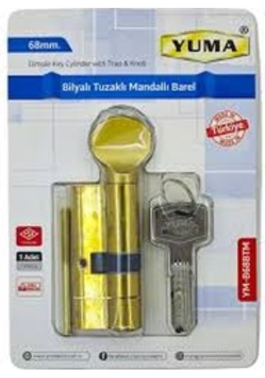 68 Mm Bilyalı Mandallı Tuzaklı Barel Kapı Göbeği Yuma Sarı