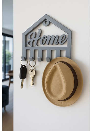Oxyteez Dekoratif Anahtar Askılık Gri Renk Reçine Tasarım Ev Ve Ofis Dekorasyonu