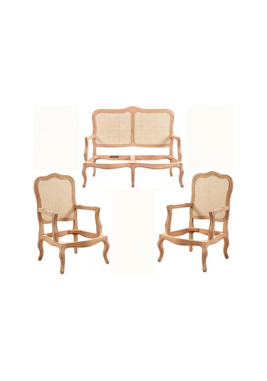 Masifart Alyss Hasırlı İtalyan Çay Takımı Cilasız Ham Diğer