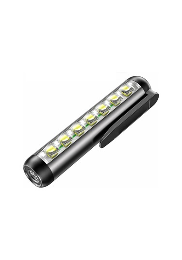 Kosona Xpe+cob Led Feneri, Mini Çalışma Işığı, 600mah Li-pil, Type-c Şarj, 5 Mod, Magnet+kalem Klasörü, Mor+kırmızı+mavi Işık, Çadır/onarım Siyah