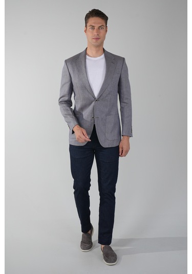 Bisse Erkek Regular Fit Yün Ceket Mavi Pck25y25002 D35 Mavi