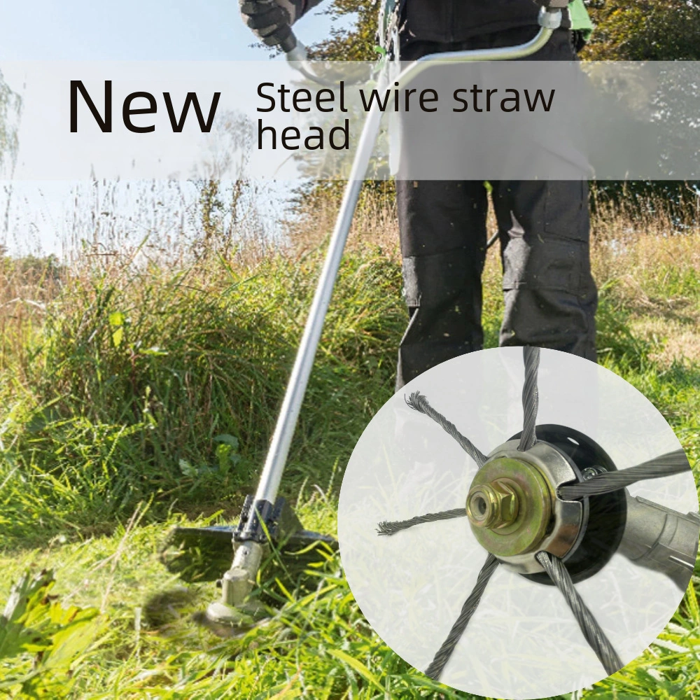 Yuntech01 Yeni Model 9 İnç 6 Bıçaklı Çelik Tellerli Çim Kesici, Bahçe Çalı Kaldırma, Pas Temizleme, Evrensel Benzinli Makineler İçin Uyumlu Aksesuar