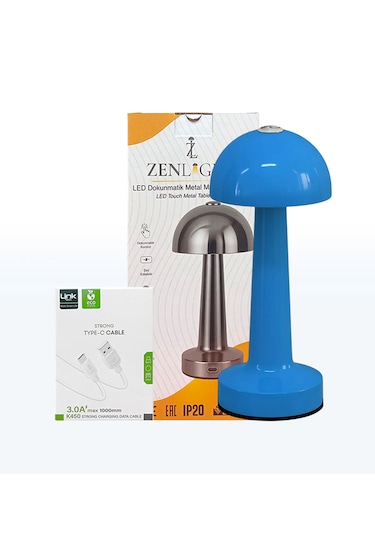 Zenlight Mantar Masa Lambası 320-3 Mavi