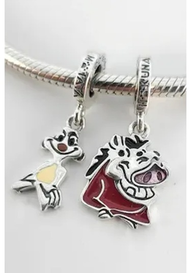 Timon Ve Pumbaa Ayrılabilir Sallantılı Charm Gümüş