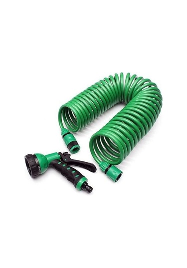 15 Metre Spiral Hortum + 4 Fonksiyonlu Özel Sulama Tabancası 472