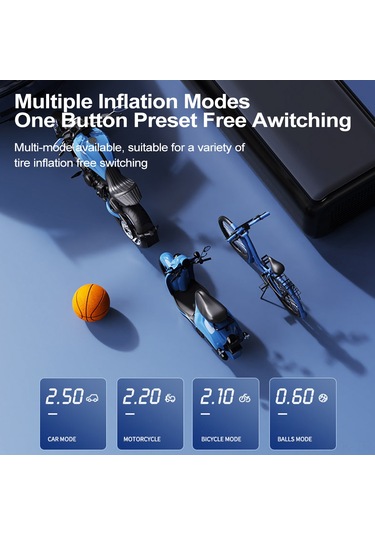 Vkemall Taşınabilir Tip-c Şarjlı Led Ekranlı 150psı Araç Lastik Şişirme Pompası St-210b