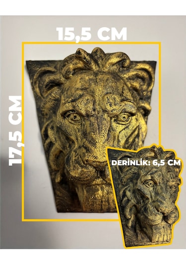 Aslan Kral Kafası Duvar Heykeli