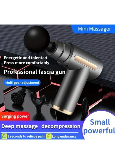 Güçlü Profesyonel Etki Spor Salonu Spor Kas Derin Doku Fasya Tabancası Boyun Sırt Kas Derin Titreşim Cep Masaj Tabancası Ofis Hediyesi İçin Uygun Siyah Çok Renkli