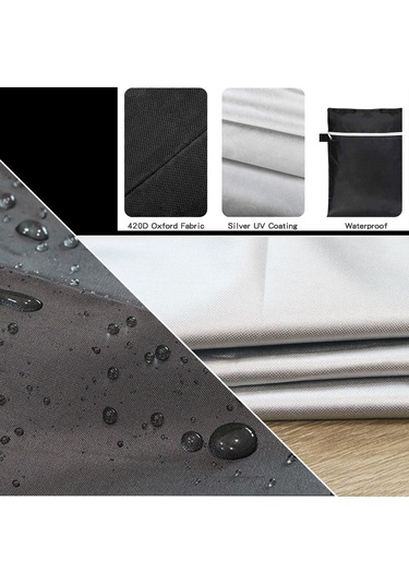 Padalink 75x70cm 420d Oxford Kumaş Bbq Mutfak Mutfak Koruması - Yağmur, Toz Ve Güneşten Koruma, Kollü Dış Mekan Izgaralar İçin Siyah