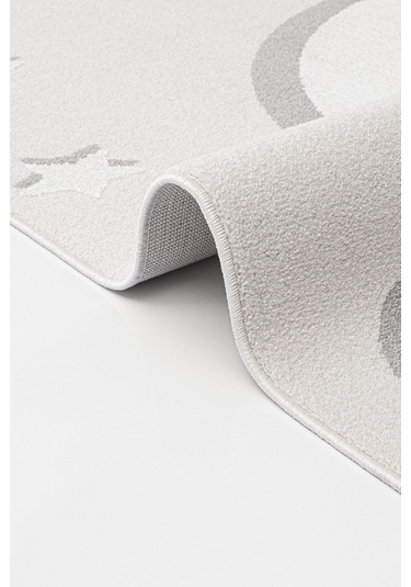 Sparkle Krem Gri Anne Çocuk Bulut Figürlü Çocuk Odası Halısı 133x Gri