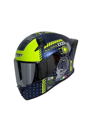 Sway SW 869 Pro Full Face Kapalı Kask Mat Mavi