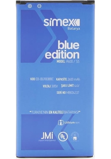 Simex I9600 Galaxy S5 İle Uyumlu Bg900bbc Sbt-03 Batarya Blue Edition