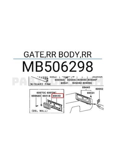 Mitsubishi L200 Arka Bagaj Kapağı Logolu 1990-1998 Oem No: Mb506298