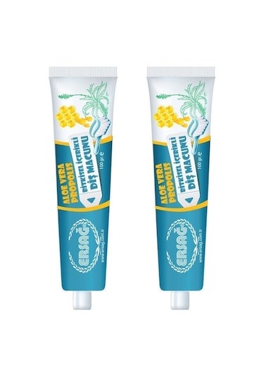 Ersağ Aloe Vera ve Propolis Özlü Bitkisel İçerikli Diş Macunu 2 x 100 G