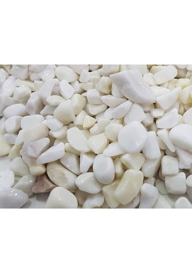 Mezar Taşı  15 Kg 1-2 cm Beyaz Dolomit Tamburlanmış Beyaz Doğal Taş