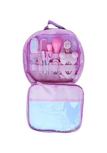 Bebek 13 Parça Takımı Paket Bebek Tırnak Makası, Tarak, Fırça, Burun Aspiratörü, Temizlik Çocukların Günlük İhtiyaçları Toptan Mavi Sıradan 13 Parça Set